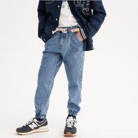 Mid Rise Straight Jeans with Cuffed Ankles