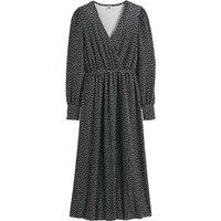 Wrapover Maxi Dress in Polka Dot Print