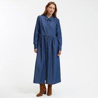 Denim Midaxi Dress with Long Sleeves