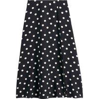 Full Midaxi Skirt in Polka Dot Print