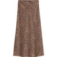 Recycled Leopard Print Midaxi Skirt in Matt Satin