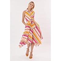Thames Sleeveless Shirt Dress in Striped Cotton