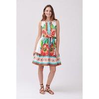Tortuga Sleeveless Mini Dress in Floral Print Cotton