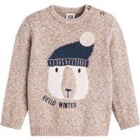 Crew Neck Jumper with Jacquard Bear