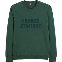 French Attitude Embroidered Sweatshirt with Crew Neck in Cotton Mix