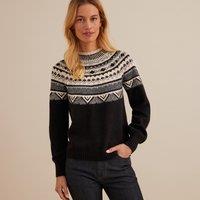 Chunky Jacquard Knit Jumper with Mock Neck