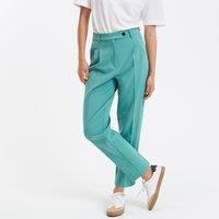 Recycled Pleat Front Cigarette Trousers, Length 27"