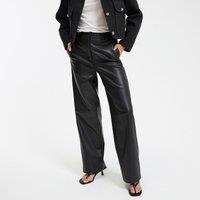 Faux Leather Straight Trousers