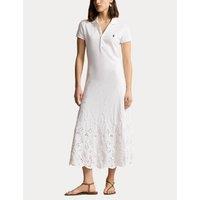 Cotton Midaxi Polo Dress with Short Sleeves