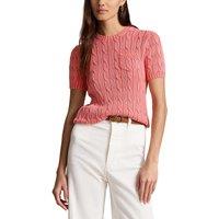 Cotton Short Sleeve Jumper in Cable Knit