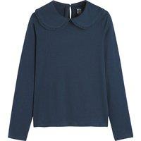 Peter Pan Collar T-Shirt with Long Sleeves