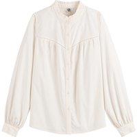 Corduroy Victorian Collar Shirt with Long Sleeves