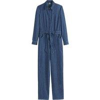 Lightweight Denim Jumpsuit, Length 31.5"