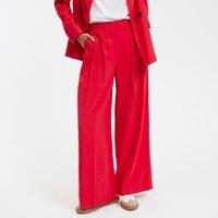 Wide Leg Trousers with High Waist, Length 30"