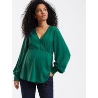 Wrapover-Style Maternity Blouse