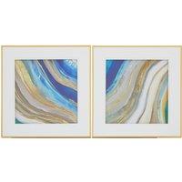 Set of 2 60cm Abstract Wave Wall Art