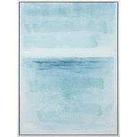 80 x 60cm Blues Abstract Canvas with White Frame
