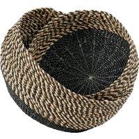 Set of 2 Natural & Black Seagrass Baskets