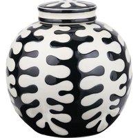 38cm Black & White Coral Ceramic Ginger Jar