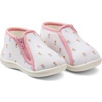 Kids' Zip-Up Slippers in Floral Print