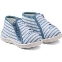 Kids' Striped Zip-Up Slippers