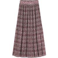 Recycled Pleated Maxi Skirt in Floral Print