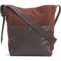 Suede/Leather Tote Bag with Adjustable Shoulder Strap