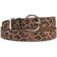 Leopard Print Leather Belt