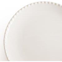 Set of 4 Akoya Pearl-Edged Stoneware Dessert Plates