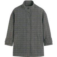 Recycled Checked Winter Coat, Mid-Length