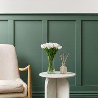 33cm Artificial White Tulips in Glass Vase
