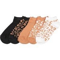 Pack of 5 Pairs of Socks in Animal Print Cotton Mix