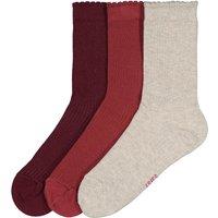 Pack of 3 Pairs of Textured Socks in Plain Cotton Mix