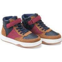 Kids' High Top Trainers with Leather Overlays