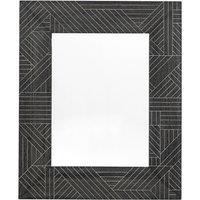 110 x 90cm Black Wood Rectangle Mirror
