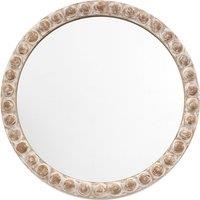 65cm Wooden Bobbin Round Mirror