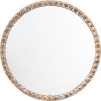 95cm Wooden Bobbin Round Mirror
