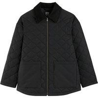 Cotton Padded Jacket with Zip Fastening, Mid-Length