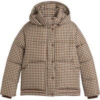 Recycled Hooded Padded Jacket in Mini Check Print