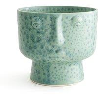 Lesego 15cm High Enamelled Ceramic Face Flower Pot