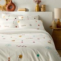 Imani Embroidered 100% Vintage Cotton Duvet Cover