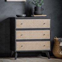 Sandra Solid Oak & Rattan Chest of Drawers