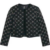 Embroidered Short Jacket in Straight Fit