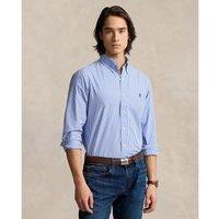 Checked Embroidered Logo Shirt in Cotton Poplin and Regular Fit