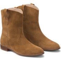 Suede Ankle Boots with Flat Heel