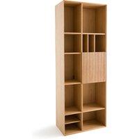 Mikube Oak Bookcase with Closed Compartment