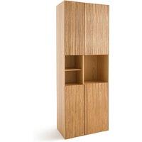 Mikube Oak 4-Door Enclosed Bookcase