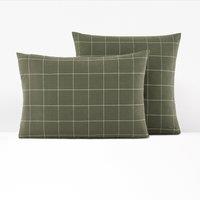 Charlie Khaki Checked 100% Cotton Flannel Pillowcase