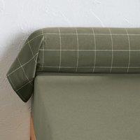 Charlie Khaki Checked 100% Cotton Flannel Bolster Pillowcase