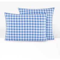 Veldi Blue Gingham 100% Cotton Pillowcase